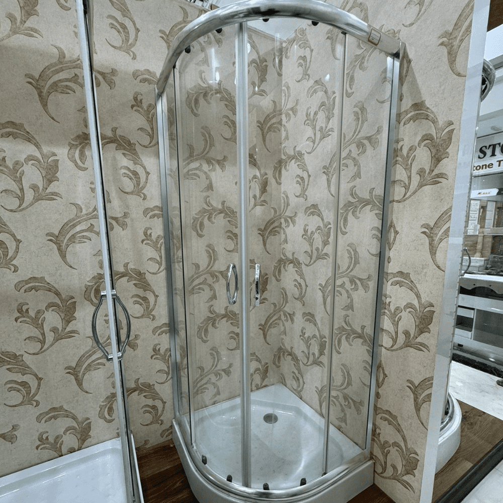 Shower enclosure chrome color