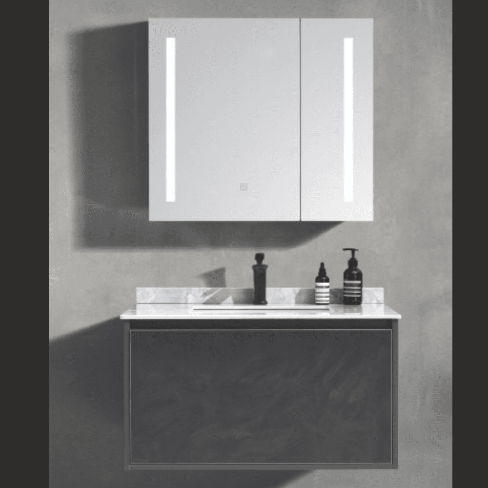 Bathroom cabinet with led mirror