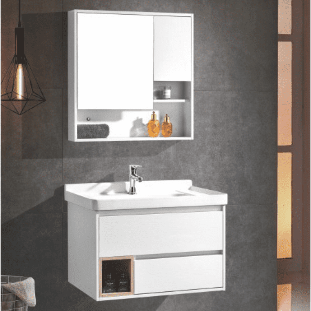 White bathroom cabinet