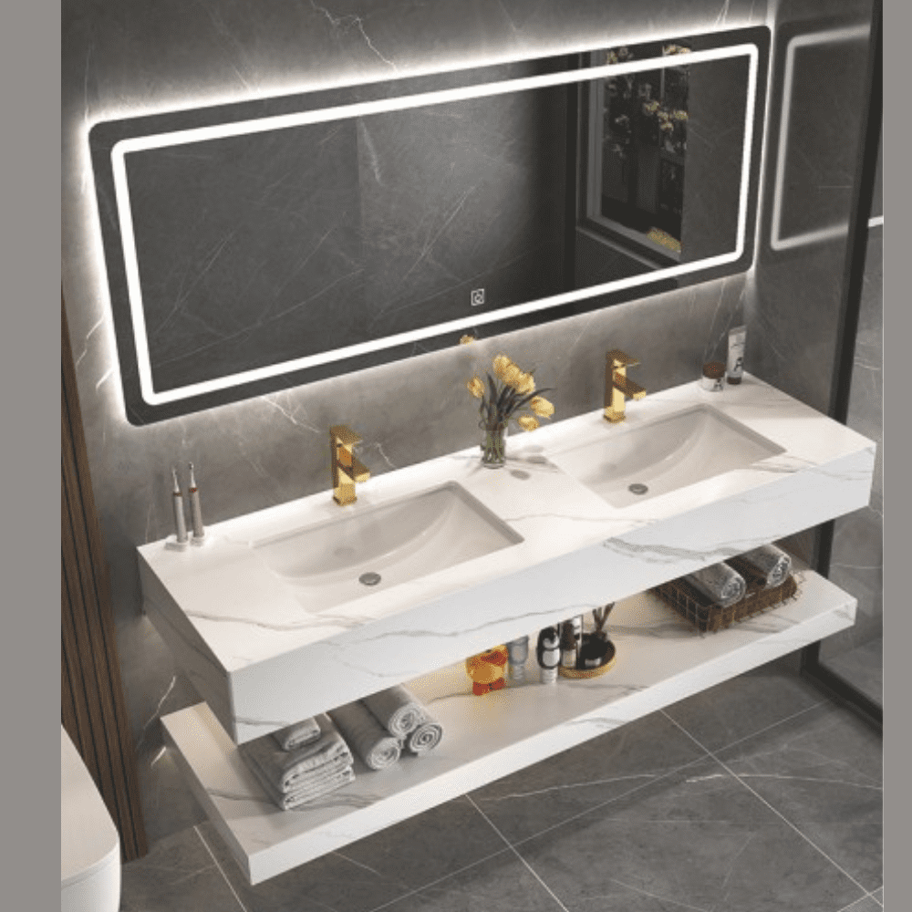 bathroom cabinet double mirror