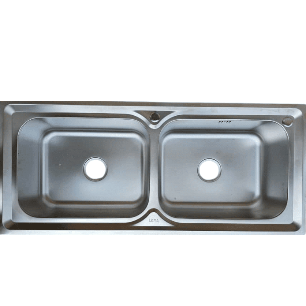 Stainless steel double bowl kitchen sink